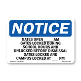Gates Open ____ Am Gates Locked During School