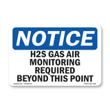 H2S Gas Air Monitoring Required Beyond This Point