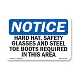 Hard Hat, Safety Glasses And Steel