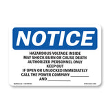 Hazardous Voltage Inside May Shock Burn Sign