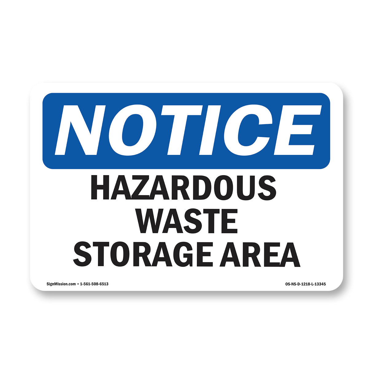 Hazardous Waste Storage Area Sign