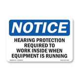 Hearing Protection Required To Work Inside Sign