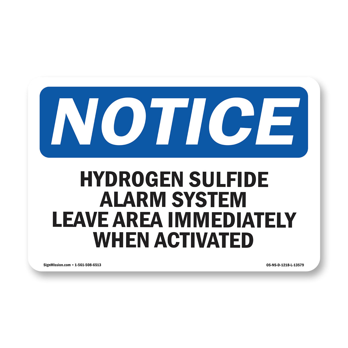 Hydrogen Sulfide Alarm System Leave Area