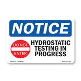 Hydrostatic Testing In Progress