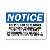 Keep Clear Of Magnet Magnetic Hazard Can Sign