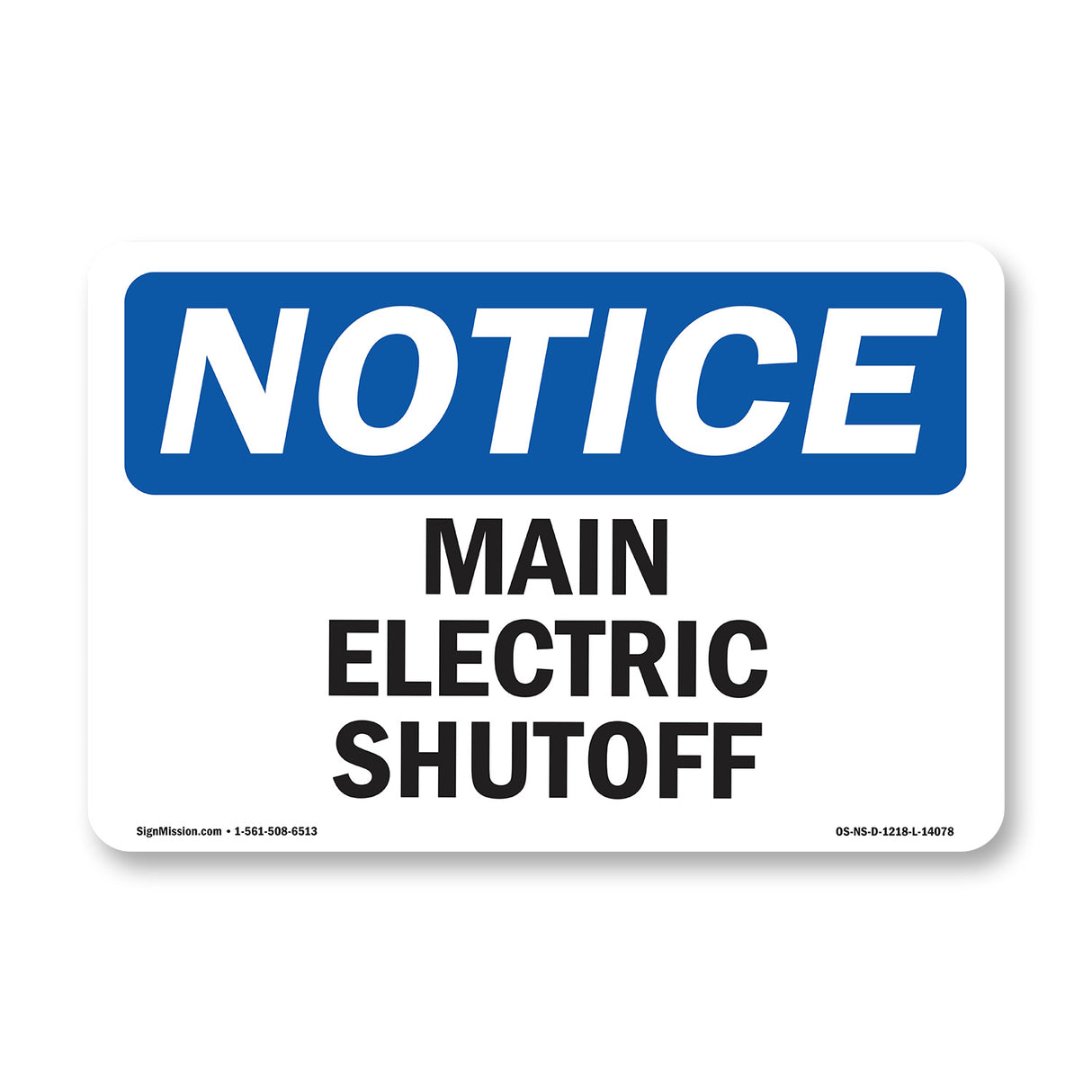 Main Electric Shutoff Sign