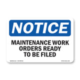 Maintenance Work Orders Ready To Be Filed