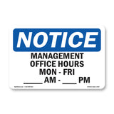 Management Office Hours Mon - Fri ____ Am