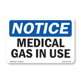 Medical Gas In Use Sign