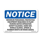 Minimum Personal Protective Equipment Required