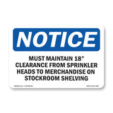 Must Maintain 18 Clearance From
