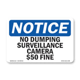 No Dumping Surveillance Camera $50 Fine