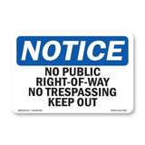 No Public Right-Of-Way No Trespassing Keep Out
