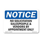 No Solicitation Salespeople And Vendors By