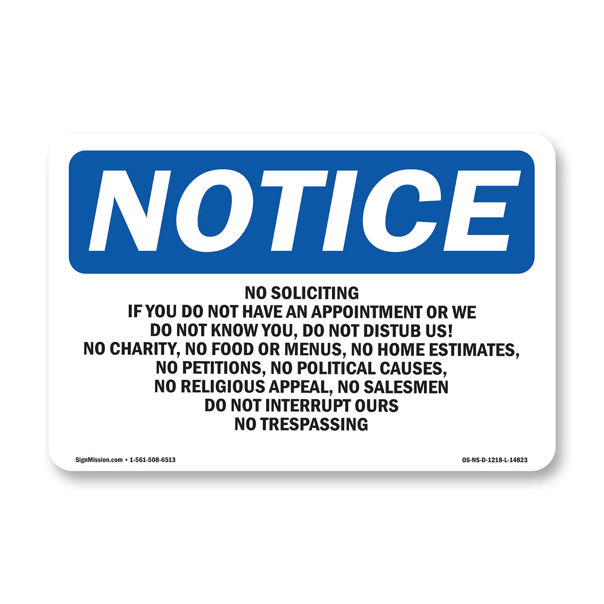 No Soliciting If You Do Not Have An Appointment
