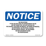 No Soliciting If You Do Not Have An Appointment