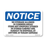 No Storage Allowed In Common Areas Items