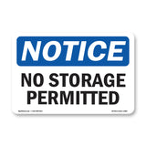 No Storage Permitted