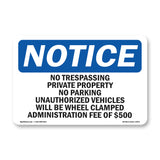 No Trespassing Private Property No Parking