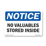 No Valuables Stored Inside