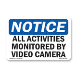 NOTICE All Activities Monitored By Video Camera