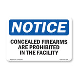 NOTICE Concealed Firearms Are Prohibited