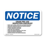 NOTICE Crane Pre-Use Inspection Checklist