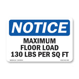 NOTICE Maximum Floor Loading 130 Lbs Per Sq Ft