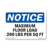 NOTICE Maximum Floor Loading 200 Lbs Per Sq Ft