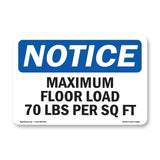 NOTICE Maximum Floor Loading 70 Lbs Per Sq Ft
