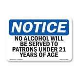 NOTICE No Alcohol Will Be Served