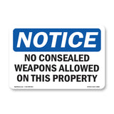 NOTICE No Concealed Weapons Allowed