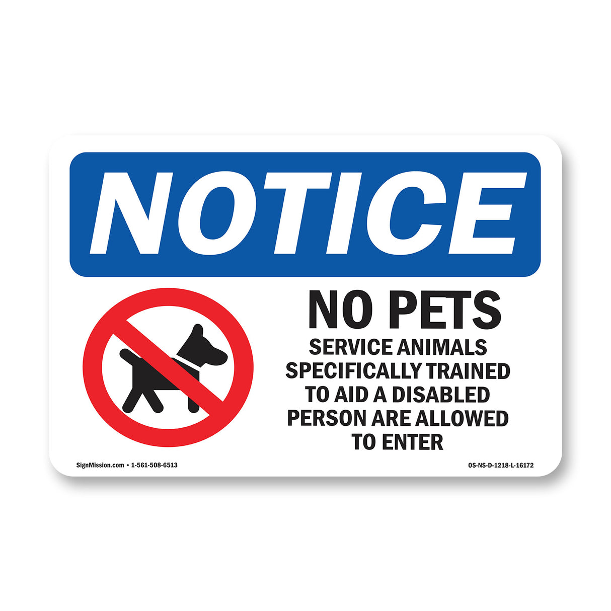 No Pets Service Animals