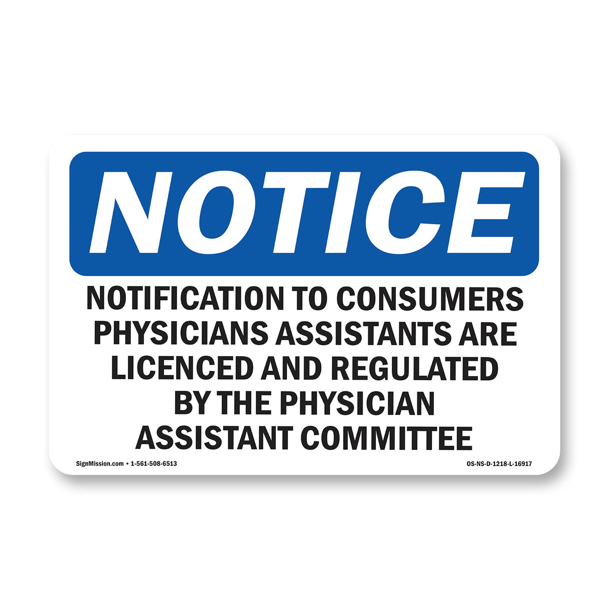 Notification To Consumers Physician Assistants
