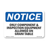Only Component And Inspection Equipment Allowed