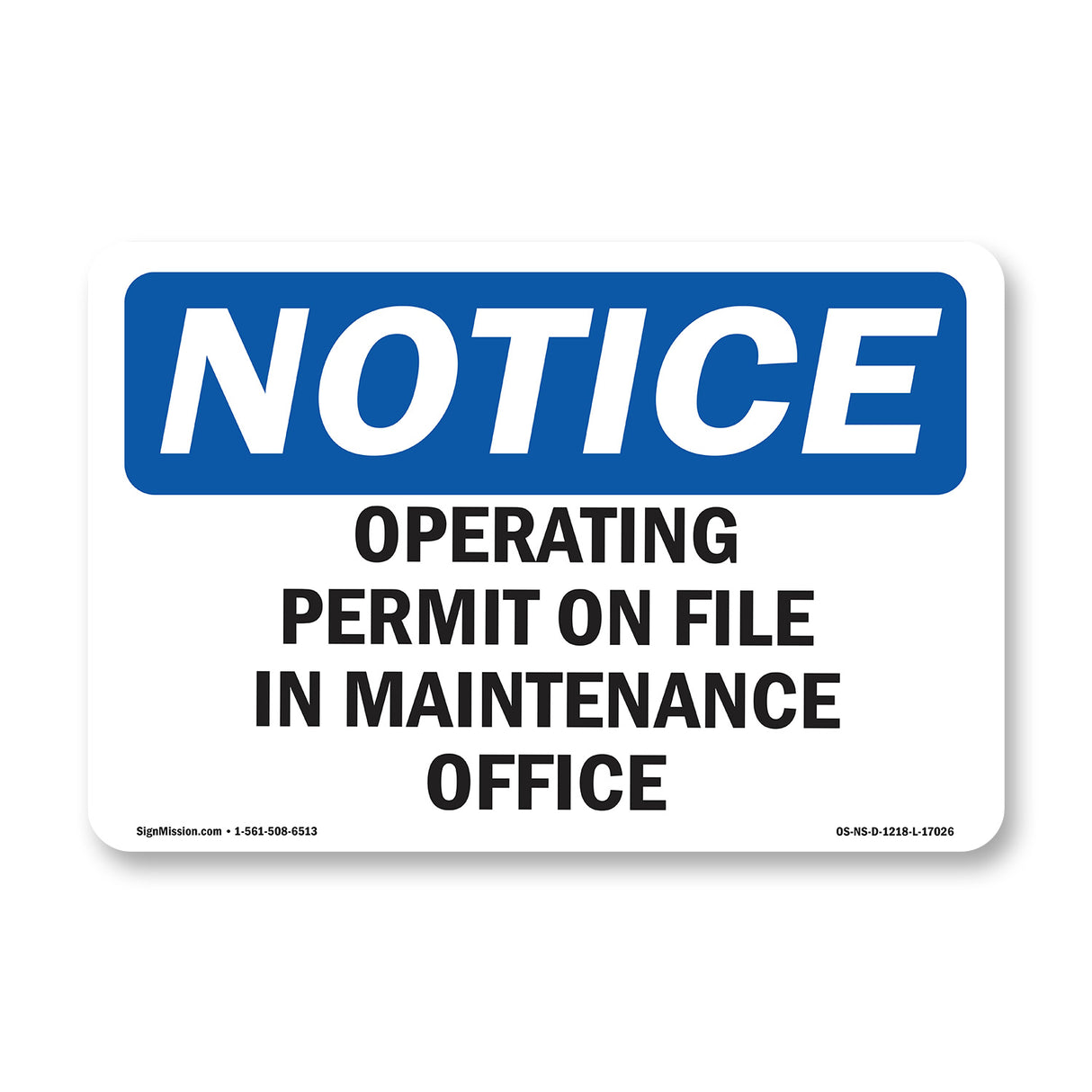 Operating Permit On File In Maintenance Office