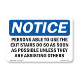 Persons Able To Use The Exit Stair Do So