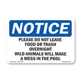 Please Do Not Leave Food Or Trash Overnight