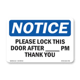 Please Lock This Door After ____ Pm Thank You