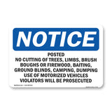 Posted No Cutting Of Trees, Limbs, Brush,