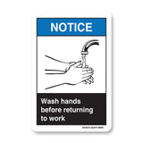 Wash Hands Before Returning To Work
