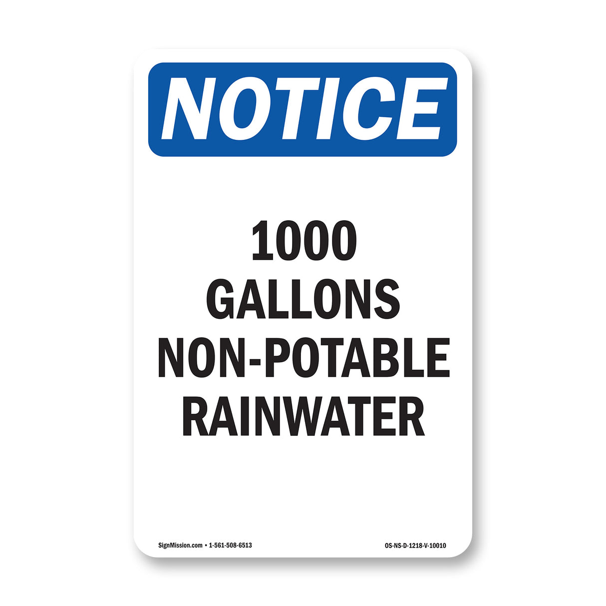 1000 Gallons Non-Potable Rainwater