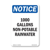 1000 Gallons Non-Potable Rainwater