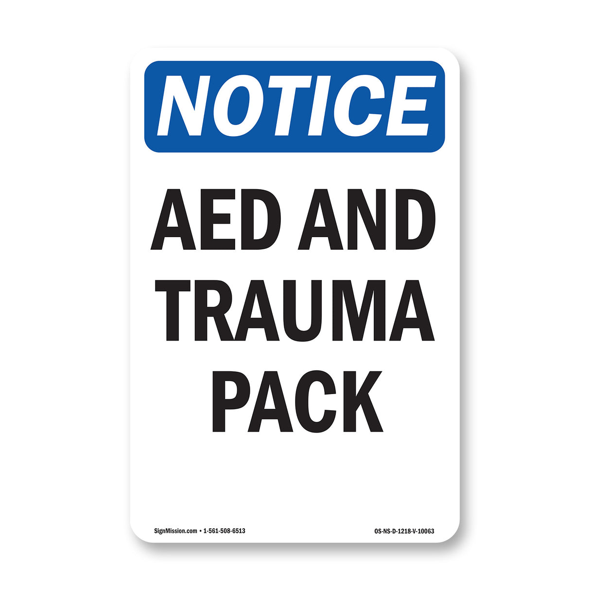 AED And Trauma Pack Sign