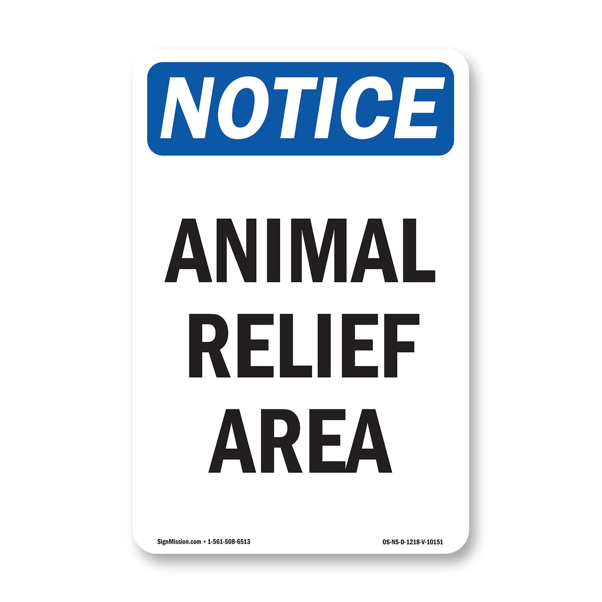 Animal Relief Area Sign