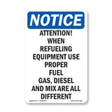 Attention! When Refueling Equipment