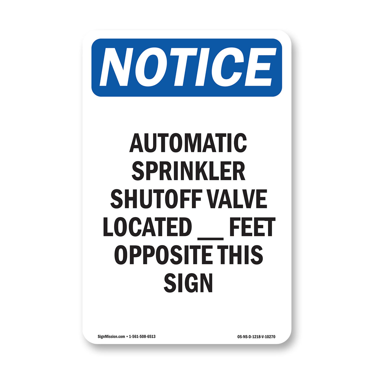Automatic Sprinkler Shutoff Valve Located Sign