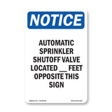 Automatic Sprinkler Shutoff Valve Located Sign