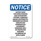 Battery Room This Room Contains Lead-Acid