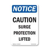 Caution Surge Protection Lifted